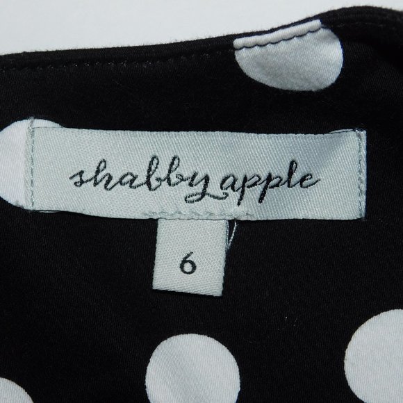 Shabby Apple Black Polka Dot Dress Size 6 - Picture 8 of 9